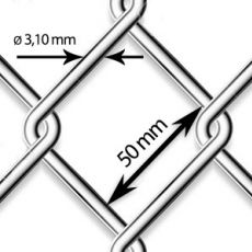 Pletivo pozinkované Zn - drôt Ø 3,1mm; oko 50mm; výška 150cm