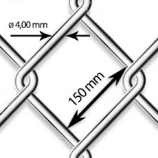 Pletivo oborové Zn - drôt Ø 4,00mm; oko 150mm; výška 150cm