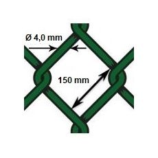 Pletivo oborové PVC - drôt Ø 4,0mm; oko 150mm; výška 160cm