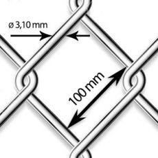 Pletivo oborové Zn - drôt Ø 3,1mm; oko 100mm; výška 160cm