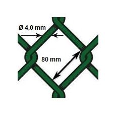 Pletivo oborové PVC - drôt Ø 4,0mm; oko 80mm; výška 160cm