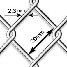 Pletivo pozinkované Zn - drôt 2,3mm; oko 20mm; výška 100cm